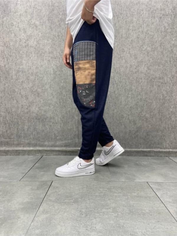 Beli Lastikli Bohem Düz  Paça Desenli Pantolon