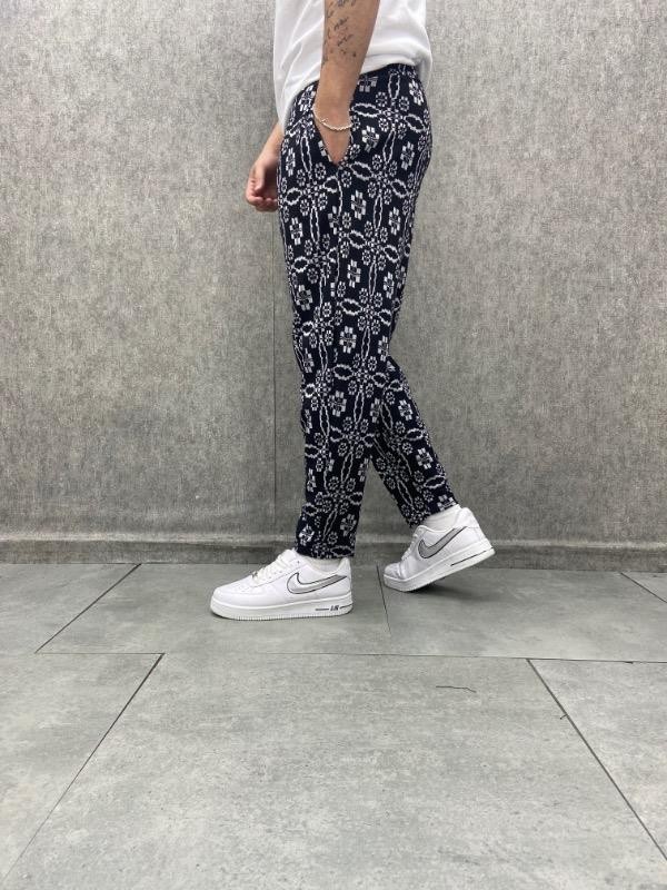 Beli Lastikli Bohem Baggy Desenli Pantolon