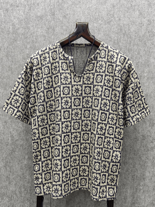Oversize Bohem Desenli T-Shirt