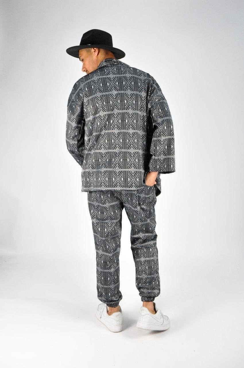 Beli Lastikli Aztek Desenli Bohem Desenli Jogger