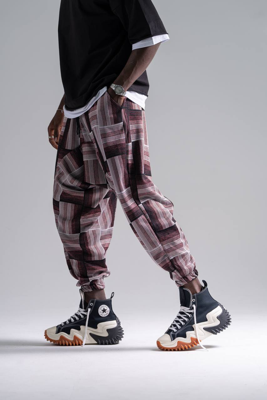  Beli Lastikli Desenli  Şalvar