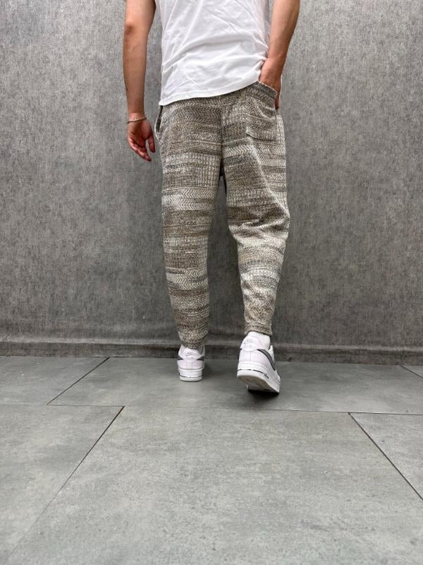 Beli Lastikli Bohem Baggy Desenli Pantolon