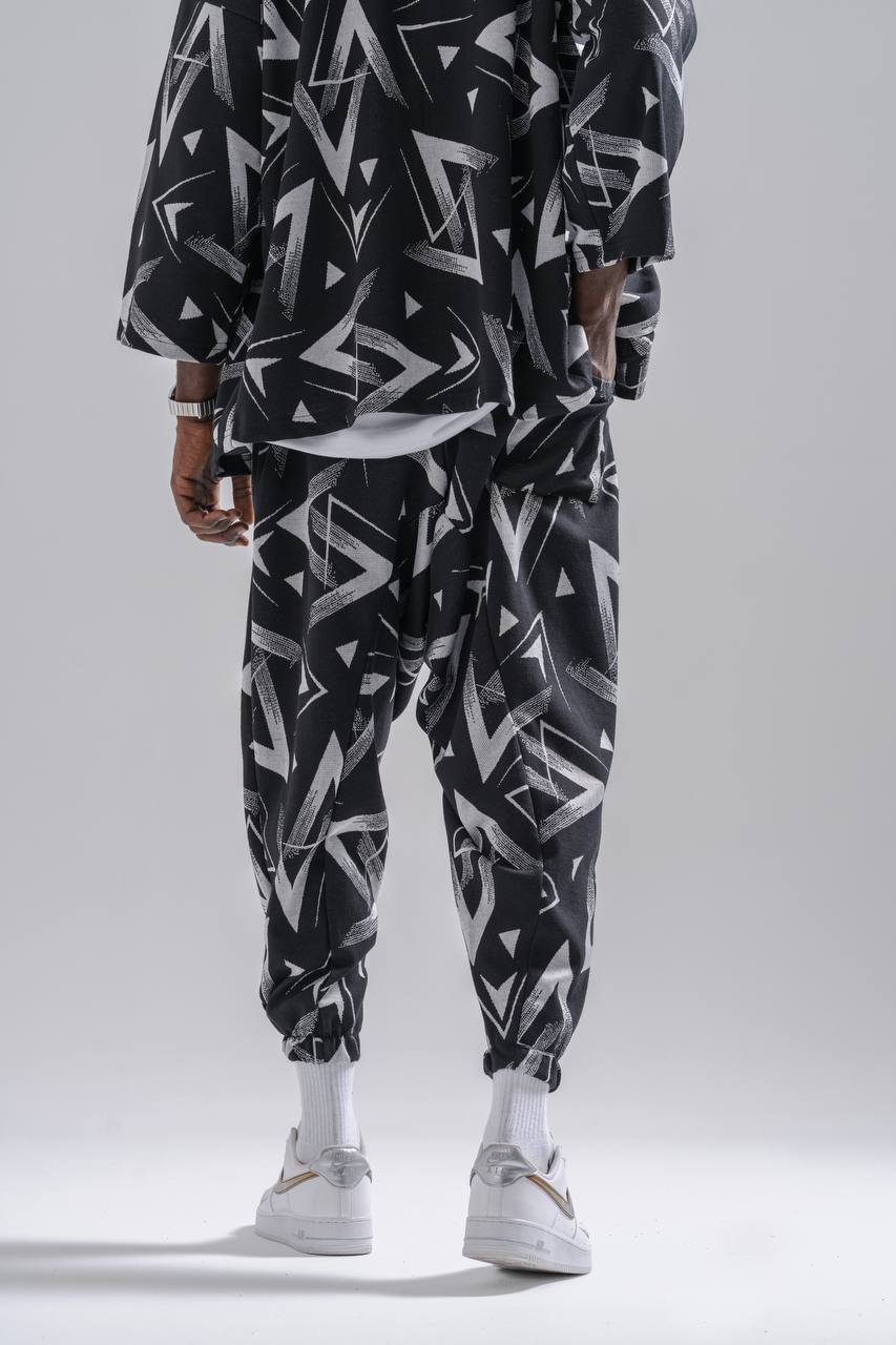  Beli Lastikli Desenli  Şalvar