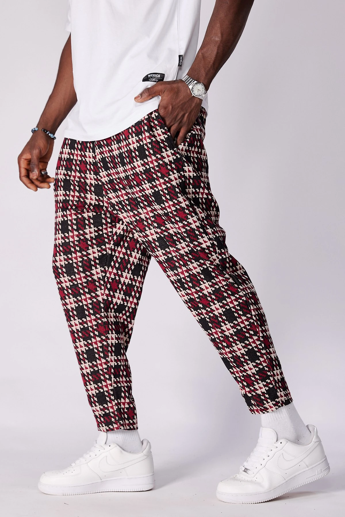 Beli Lastikli Desenli  Baggy Pantolon