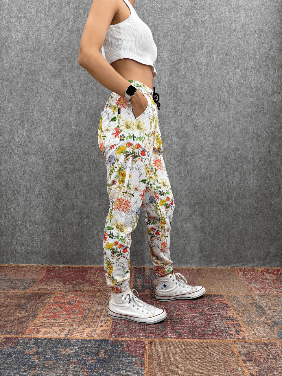 Bel ve Paça Lastikli Desenli Jogger