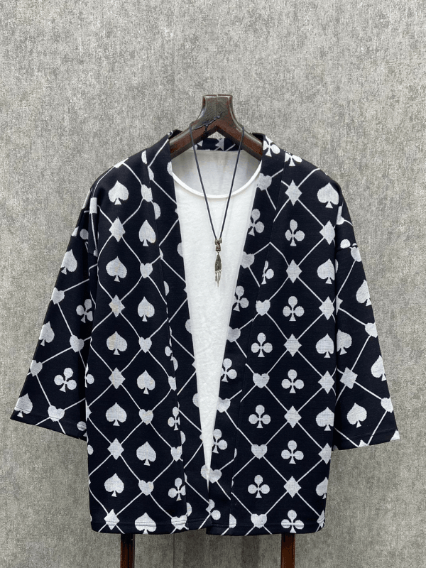 Oversize Gambling Desenli Bohem Kimono