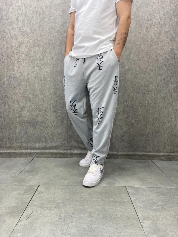Beli Lastikli Desenli  Baggy Pantolon