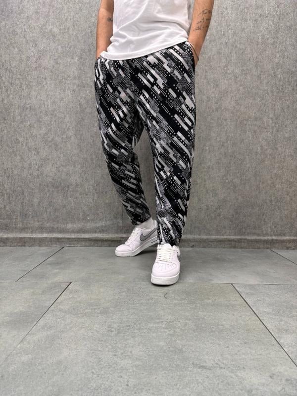 Beli Lastikli Bohem Baggy Desenli Pantolon