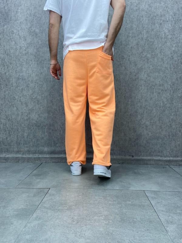 Bel ve Paça Ayarlanabilir  Lastikli Turuncu Baggy  Pantolon