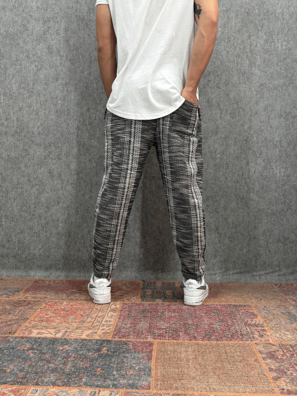 Beli Lastikli  Desenli  Baggy Pantolon