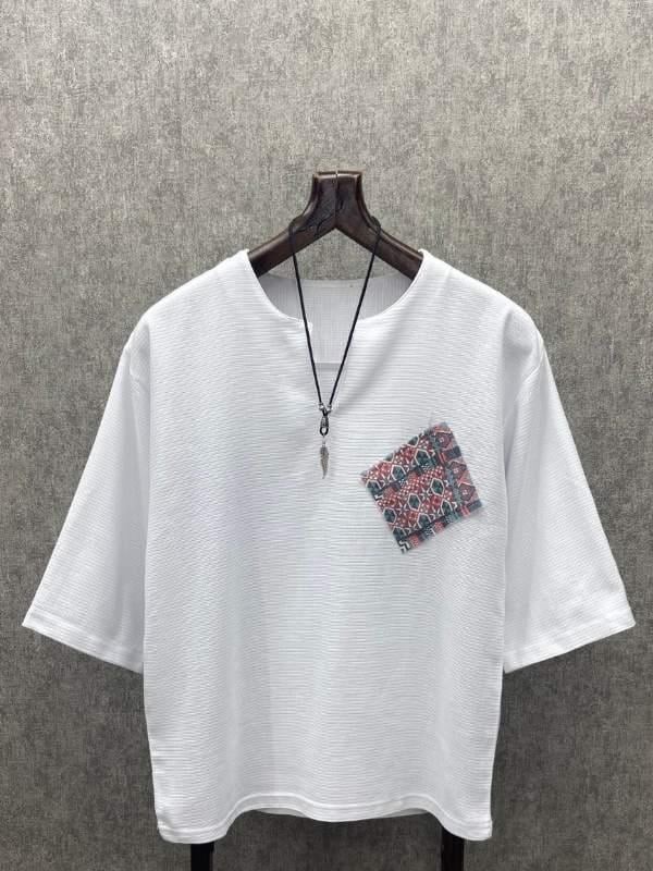 Oversize Bohem Fakir Kol Pis Uç Pachli  Beyaz Pamuk Keten Tshirt