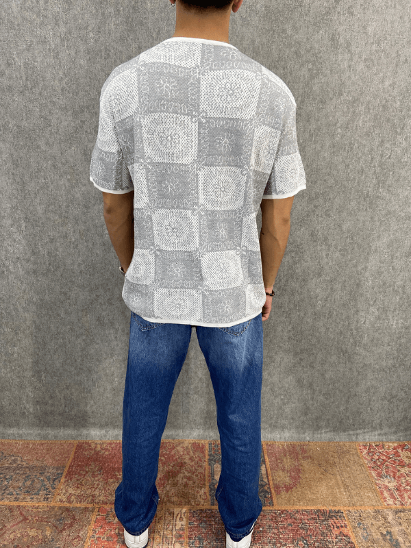 Oversize Bohem Desenli Triko Tshirt 