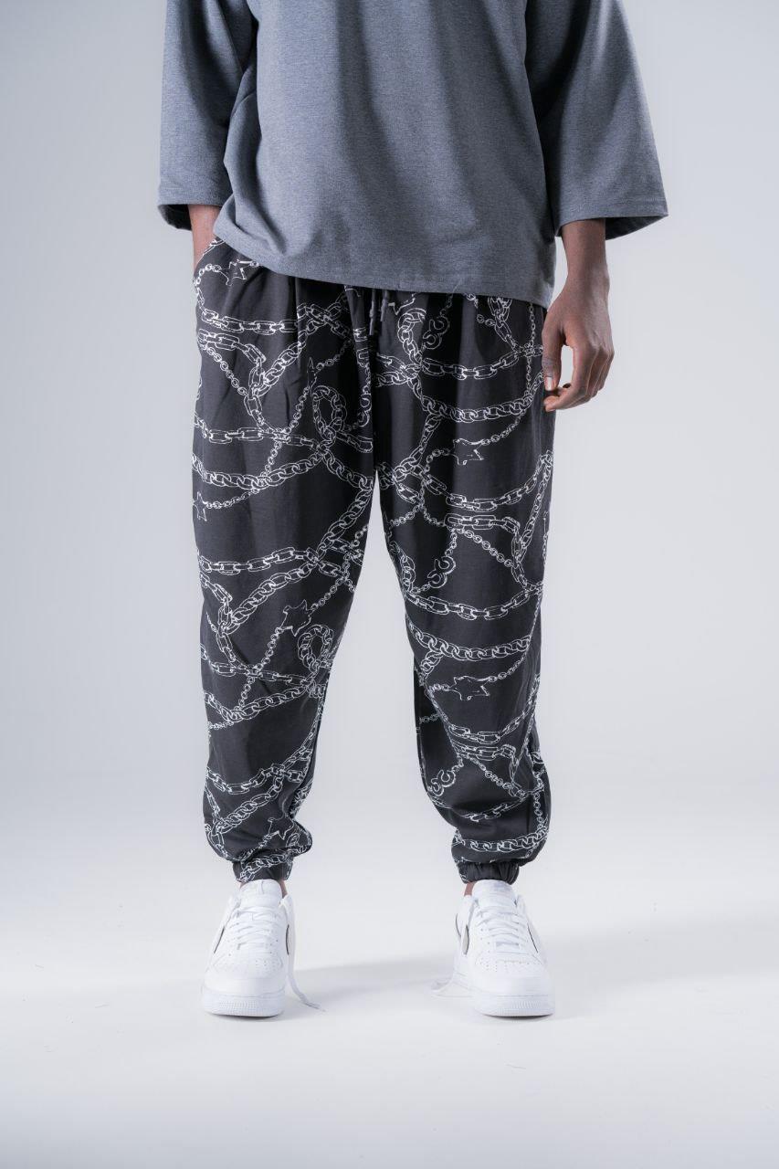 Beli Lastikli Desenli Şalvar