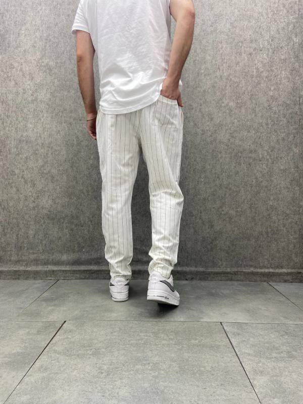 Beli Lastikli Çizgili  Baggy Pantolon