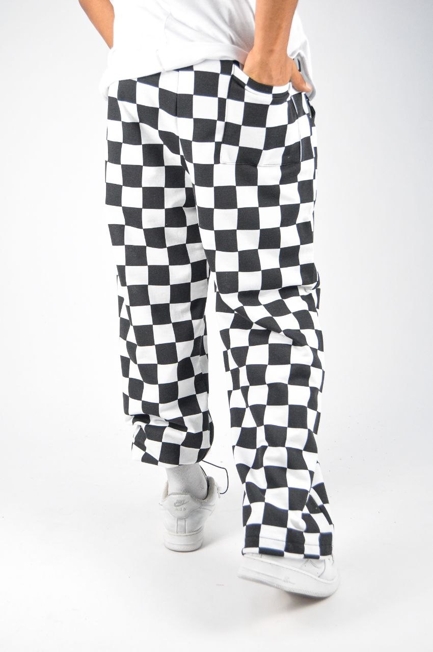 Beli Lastikli Stoperli Boru Paça  Desenli  Baggy Pantolon