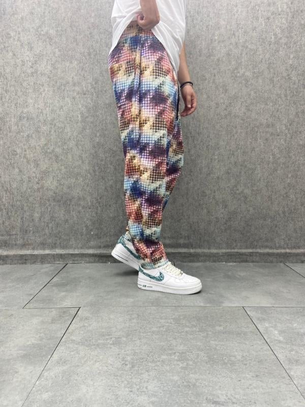 Beli Lastikli Bohem Baggy Desenli Pantolon