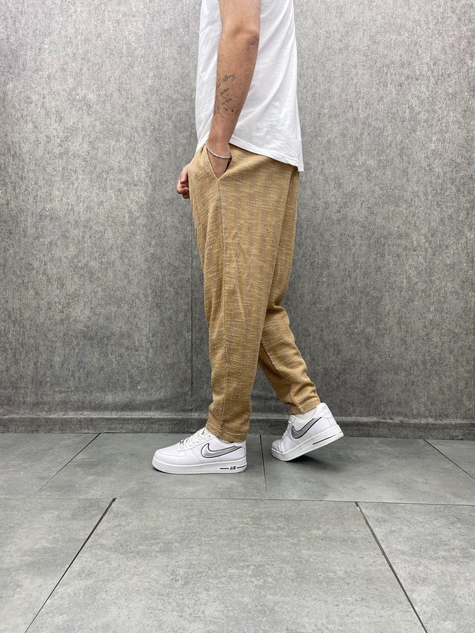 Beli Lastikli Desenli Baggy Pantolon