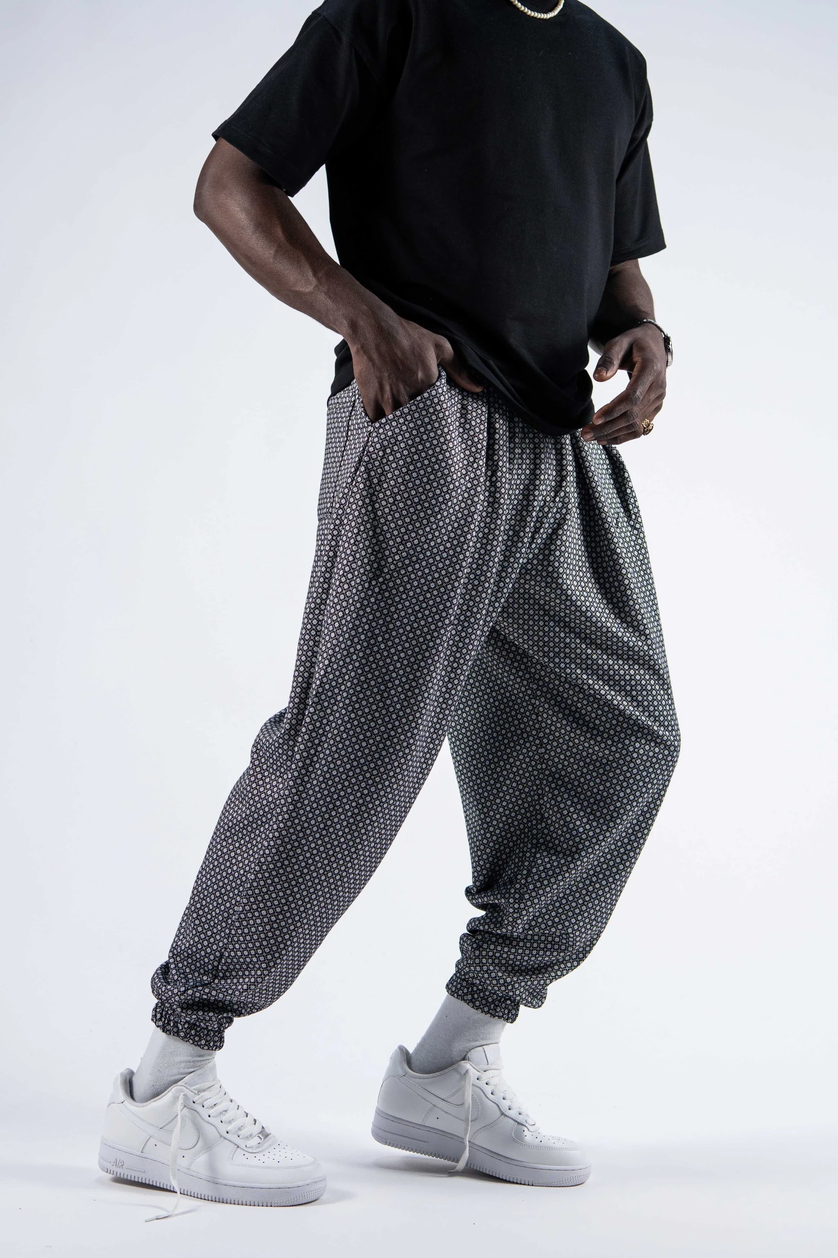  Beli Lastikli Desenli  Şalvar