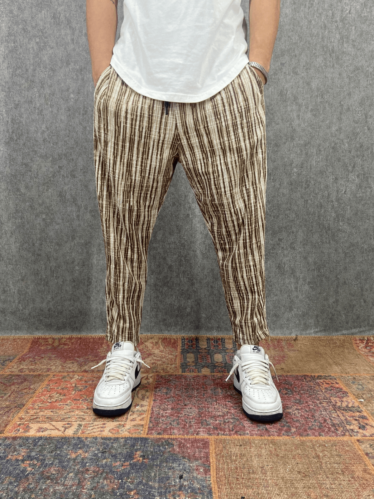 Beli Lastikli Pamuklu Bohem Desenli Baggy Pantolon