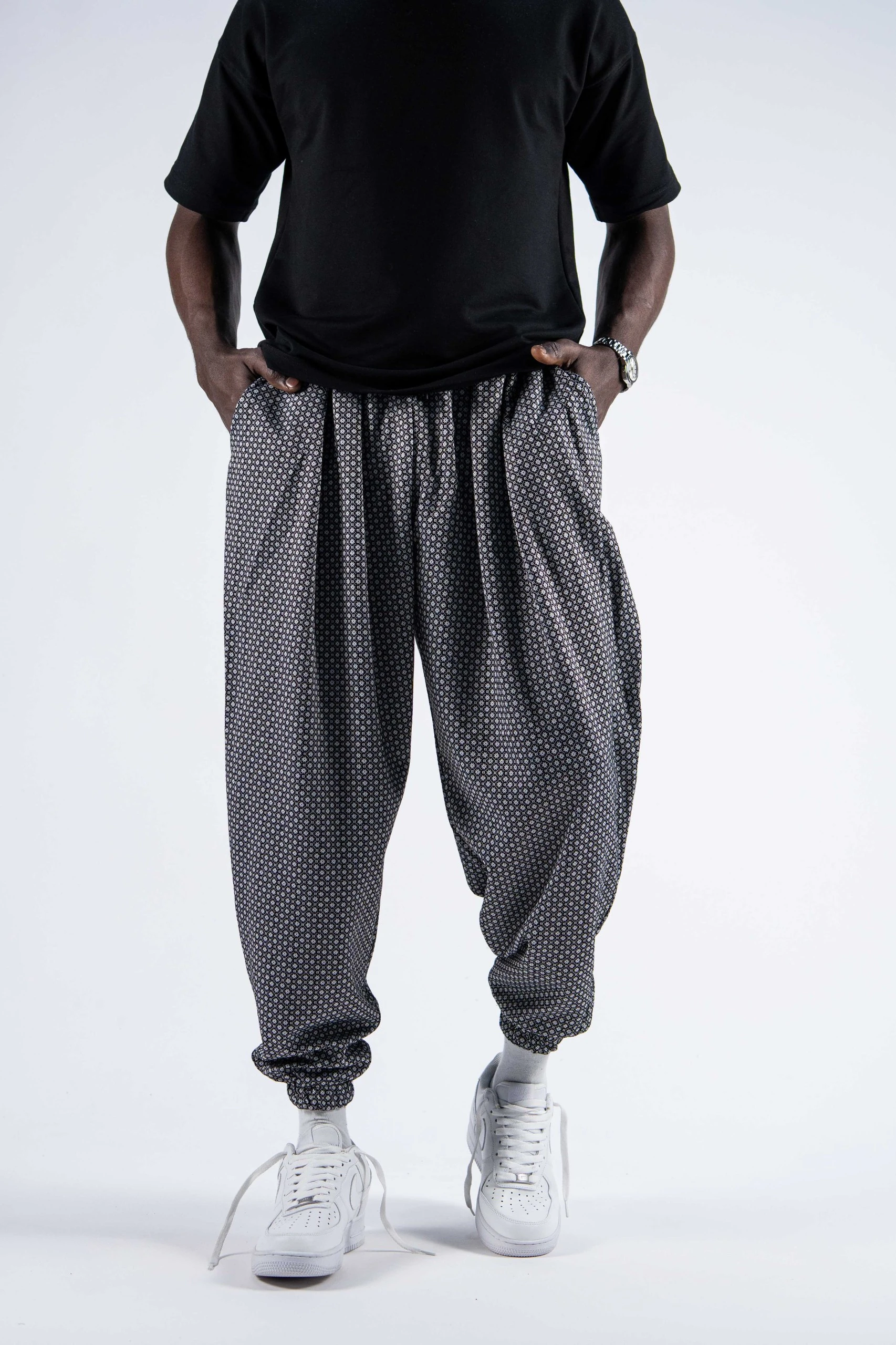  Beli Lastikli Desenli  Şalvar