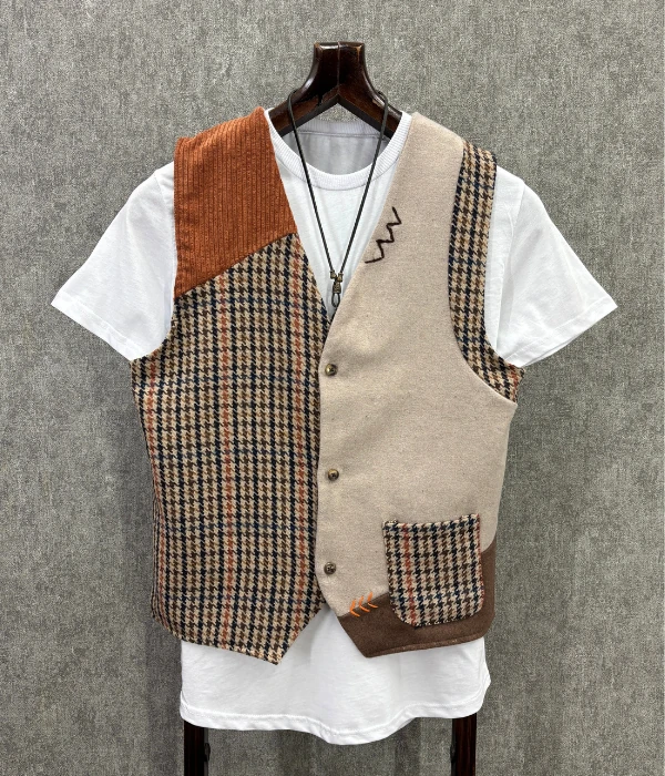 Regular El İşi Detaylı Pamuklu Kaşe Yelek