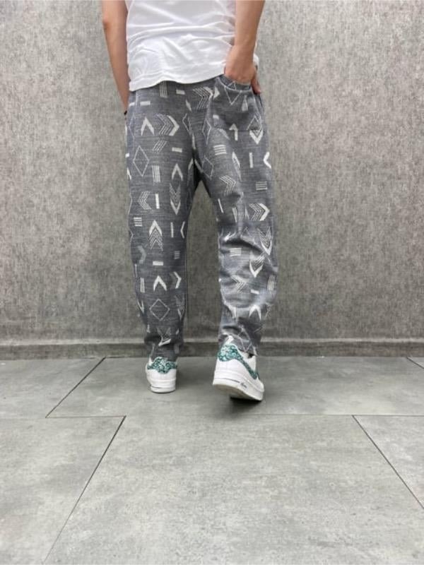 Beli Lastikli Bohem Baggy Desenli Pantolon