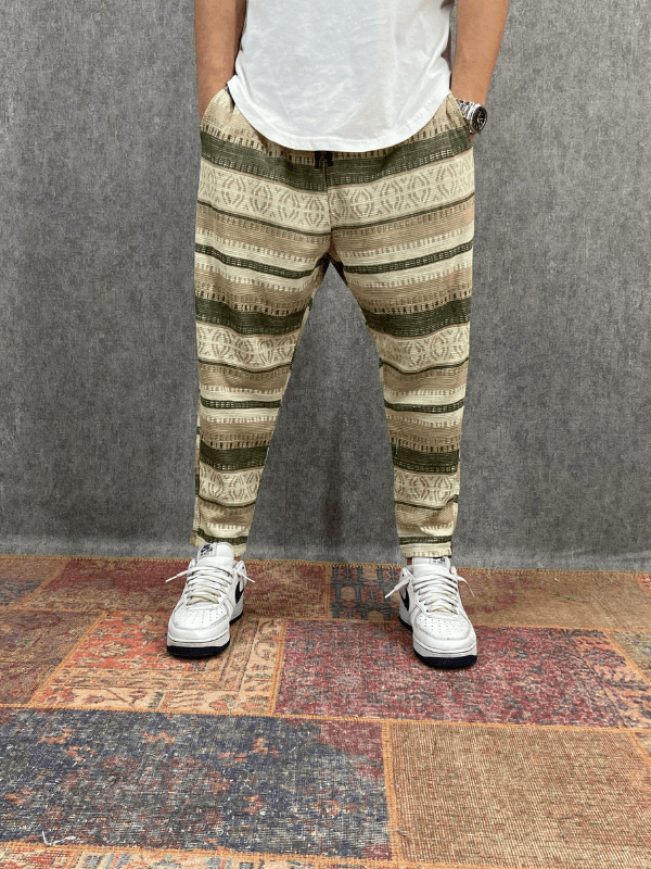 Beli Lastikli Pamuklu Bohem Baggy Pantolon