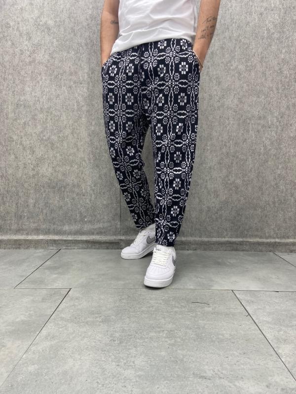Beli Lastikli Bohem Baggy Desenli Pantolon