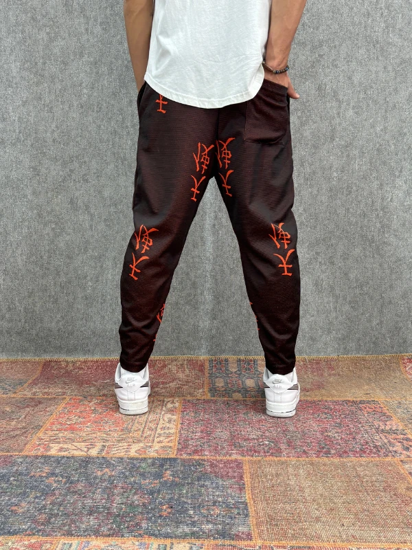 Beli Lastikli Chinese Desenli  Baggy Pantolon 