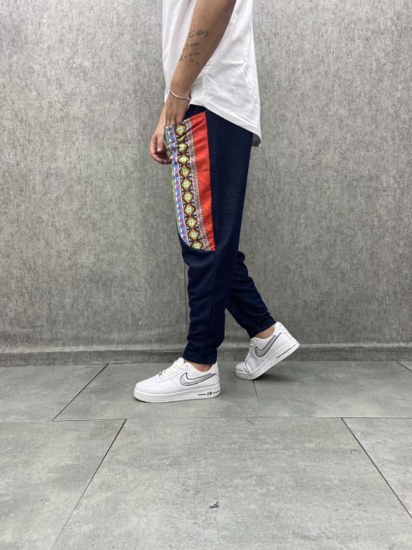 Beli Lastikli Bohem Düz Paça Desenli  Pantolon