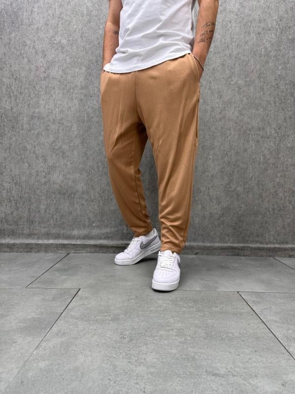 Beli Lastikli Baggy Kahverengi Pantolon