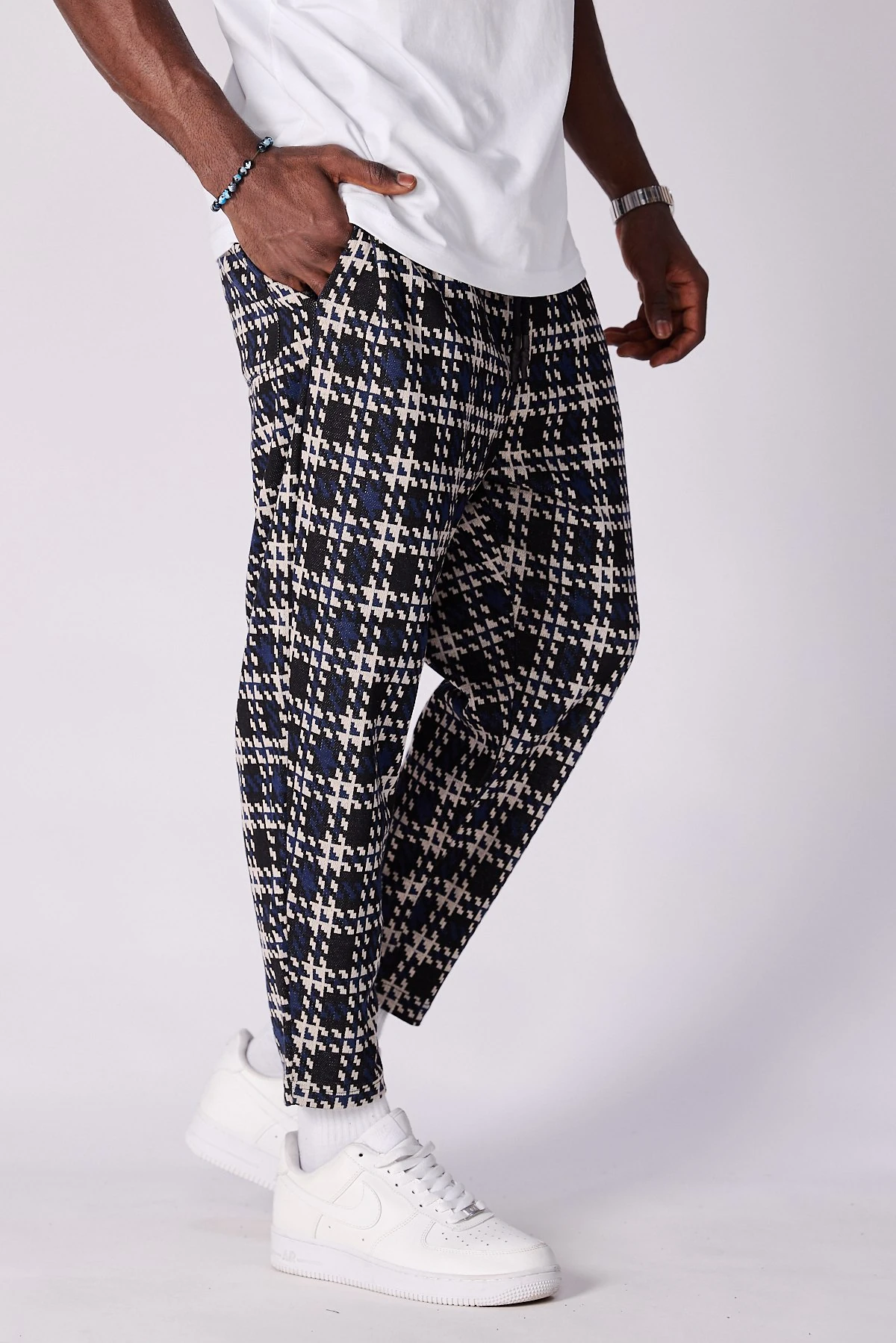 Beli Lastikli Desenli  Baggy Pantolon