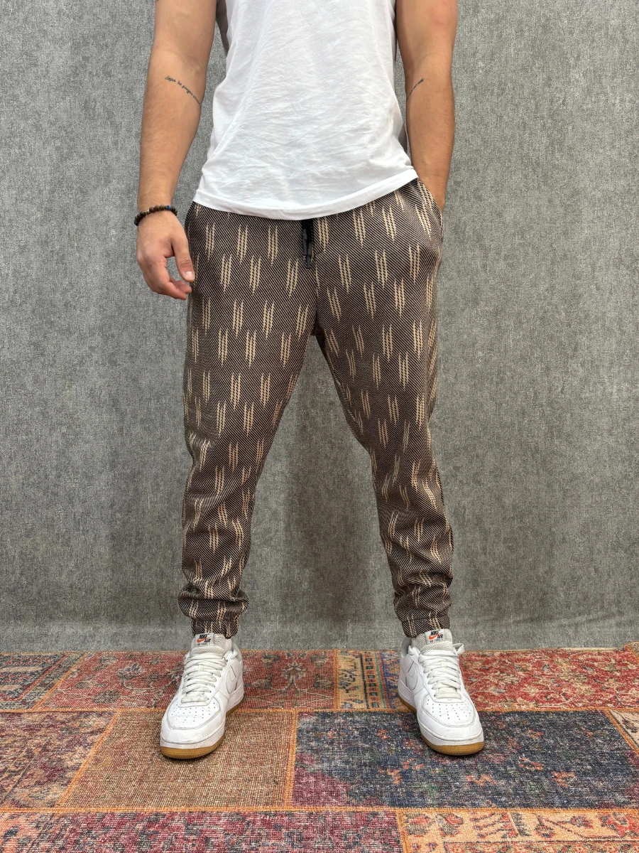 Beli Lastikli  Desenli Jogger