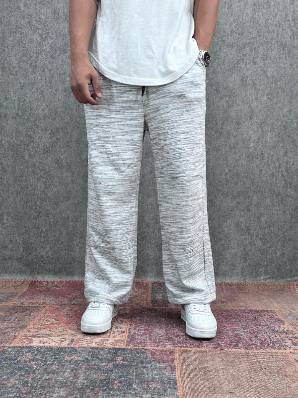 Beli Lastikli Boru Paça Melanj Baggy Pantolon