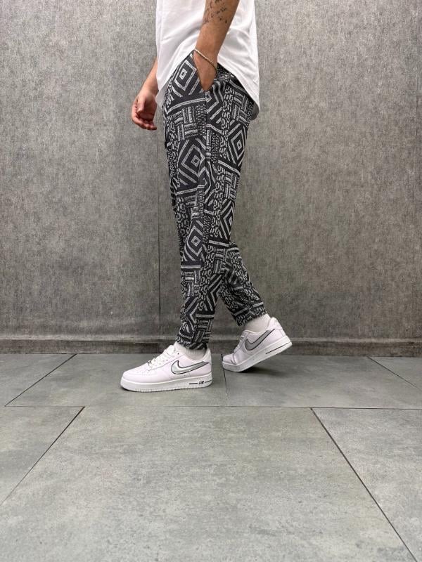 Beli Lastikli Aztek Desenli Bohem Baggy Pantolon