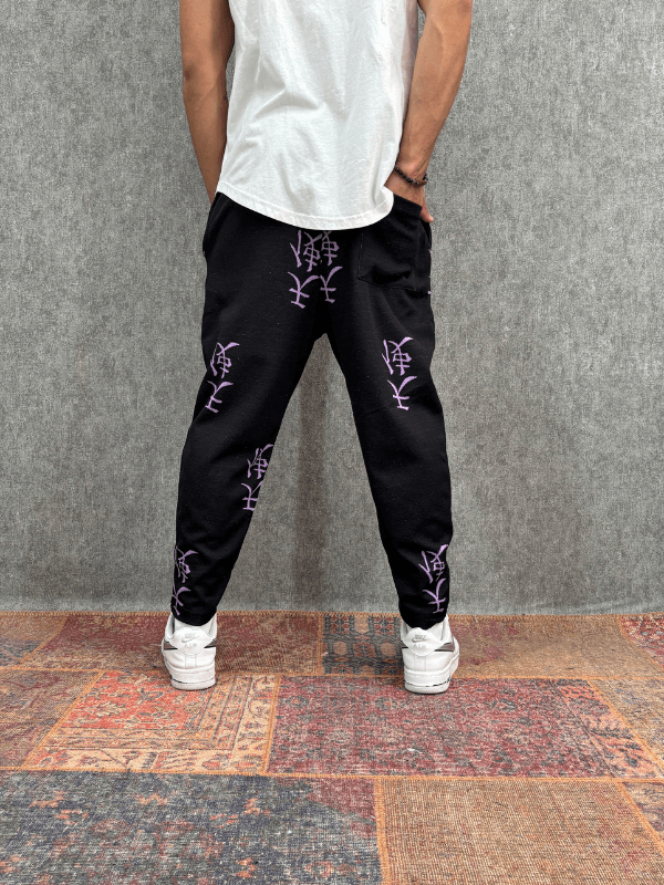 Beli Lastikli Chinese Desenli  Baggy Pantolon 