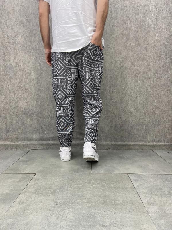 Beli Lastikli Nokta Desen Baggy Pantolon