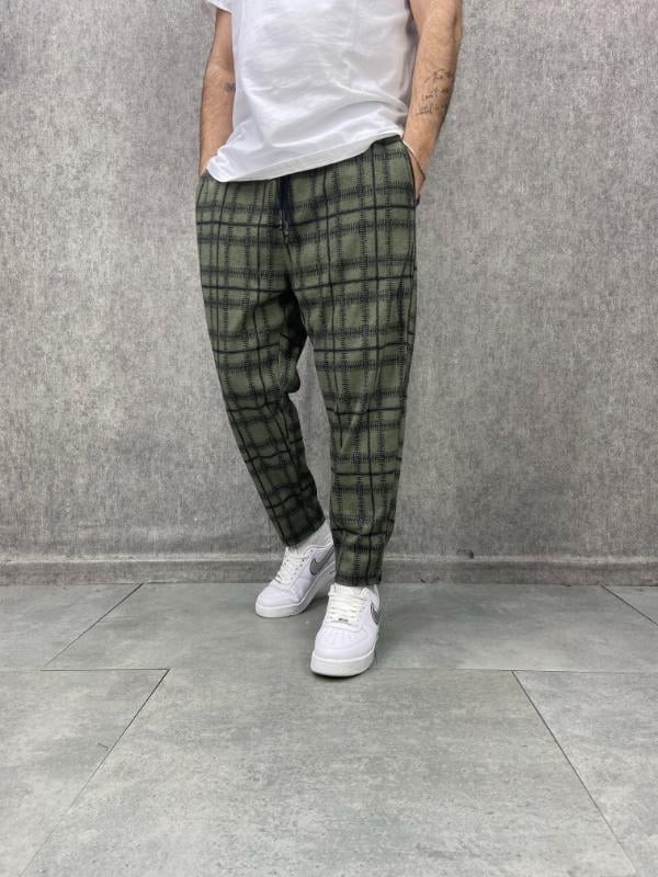 Beli Lastikli Desenli Baggy Pantolon