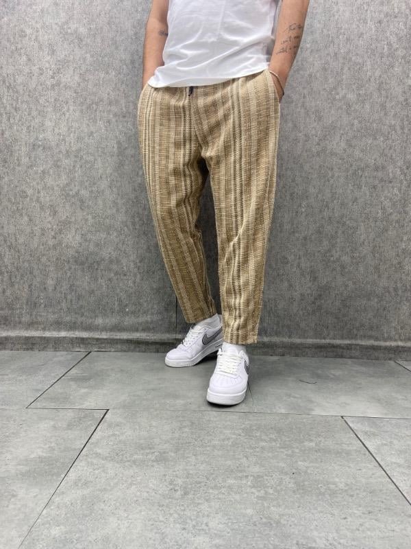 Beli Lastikli Bohem Baggy Desenli Pantolon