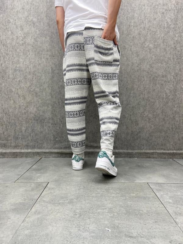 Beli Lastikli Aztek Desenli Bohem Baggy  Pantolon
