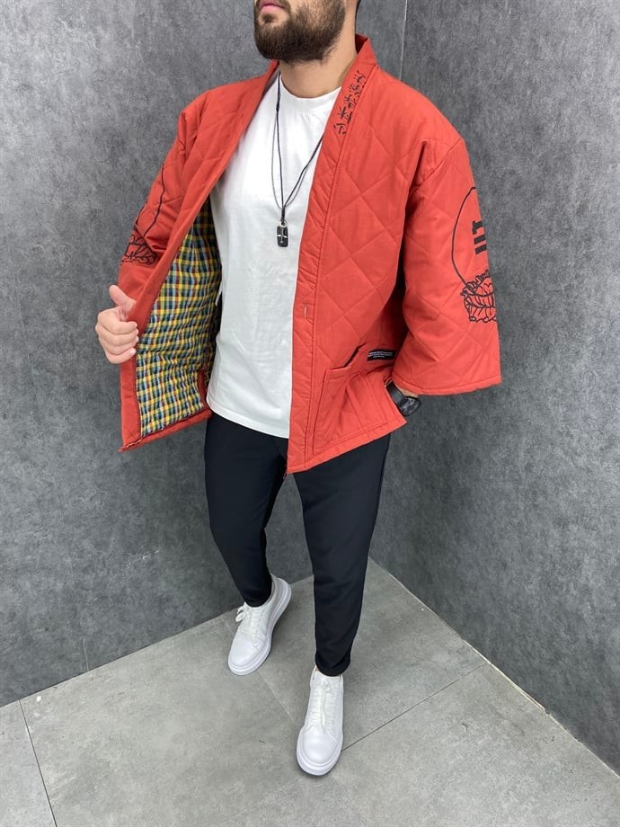 Oversize Fakir Kol  Astarlı Kapitone  Kimono