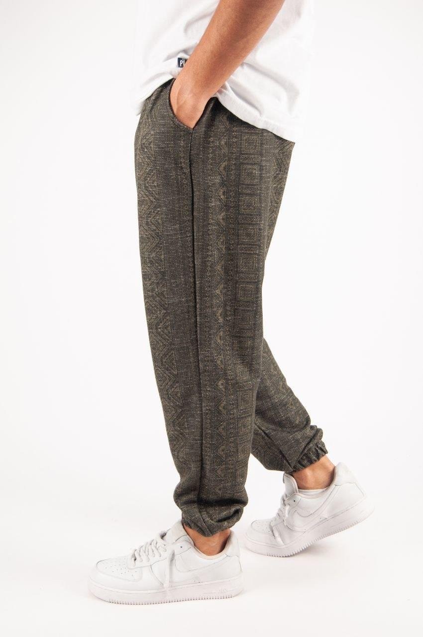 Beli Lastikli Aztek Desenli Jogger
