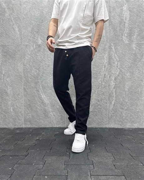 Düz Paça Pamuklu Siyah Jogger
