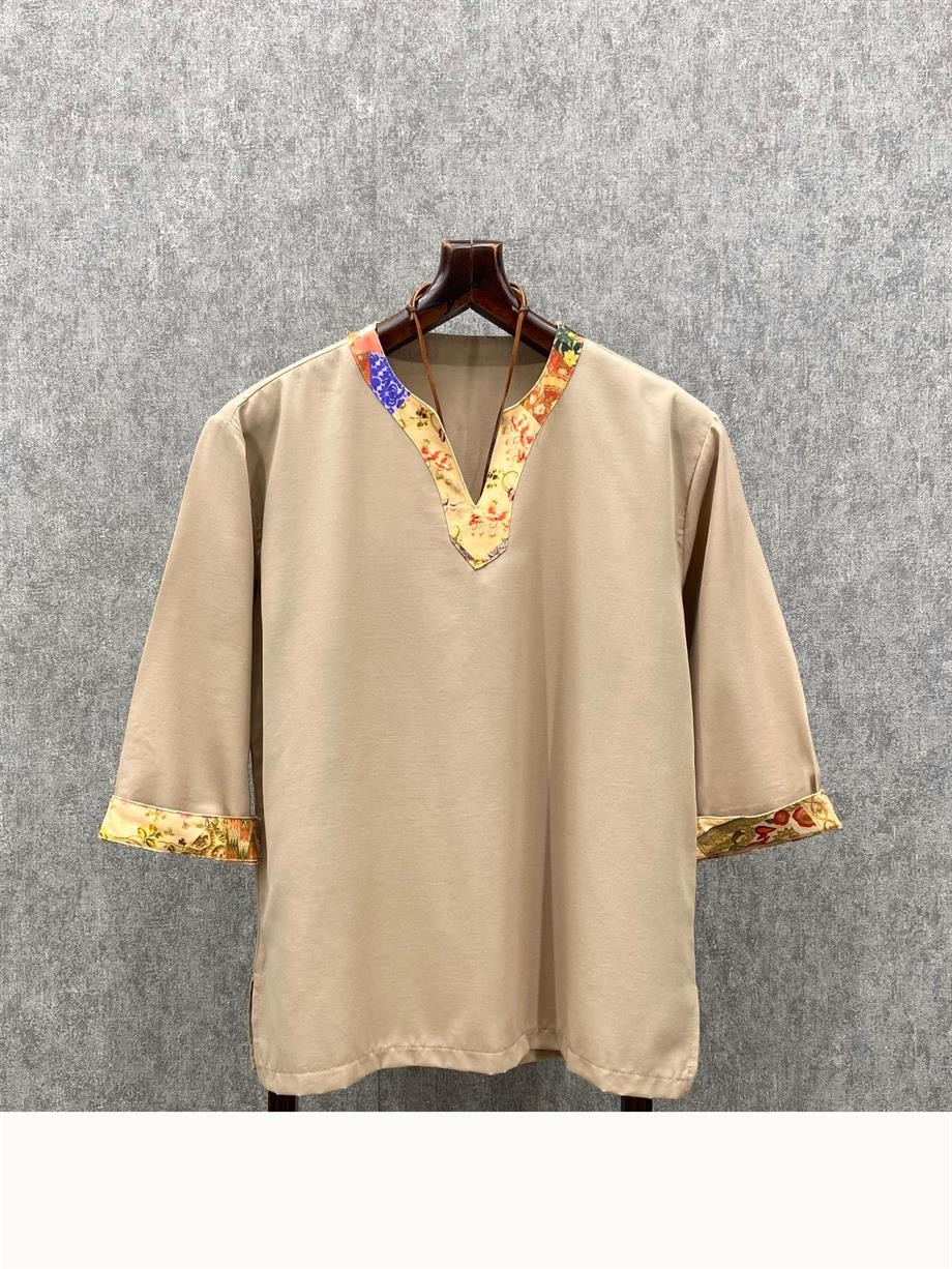 Oversize Fakir Kol Bohem Toprak  Dokuma Tshirt