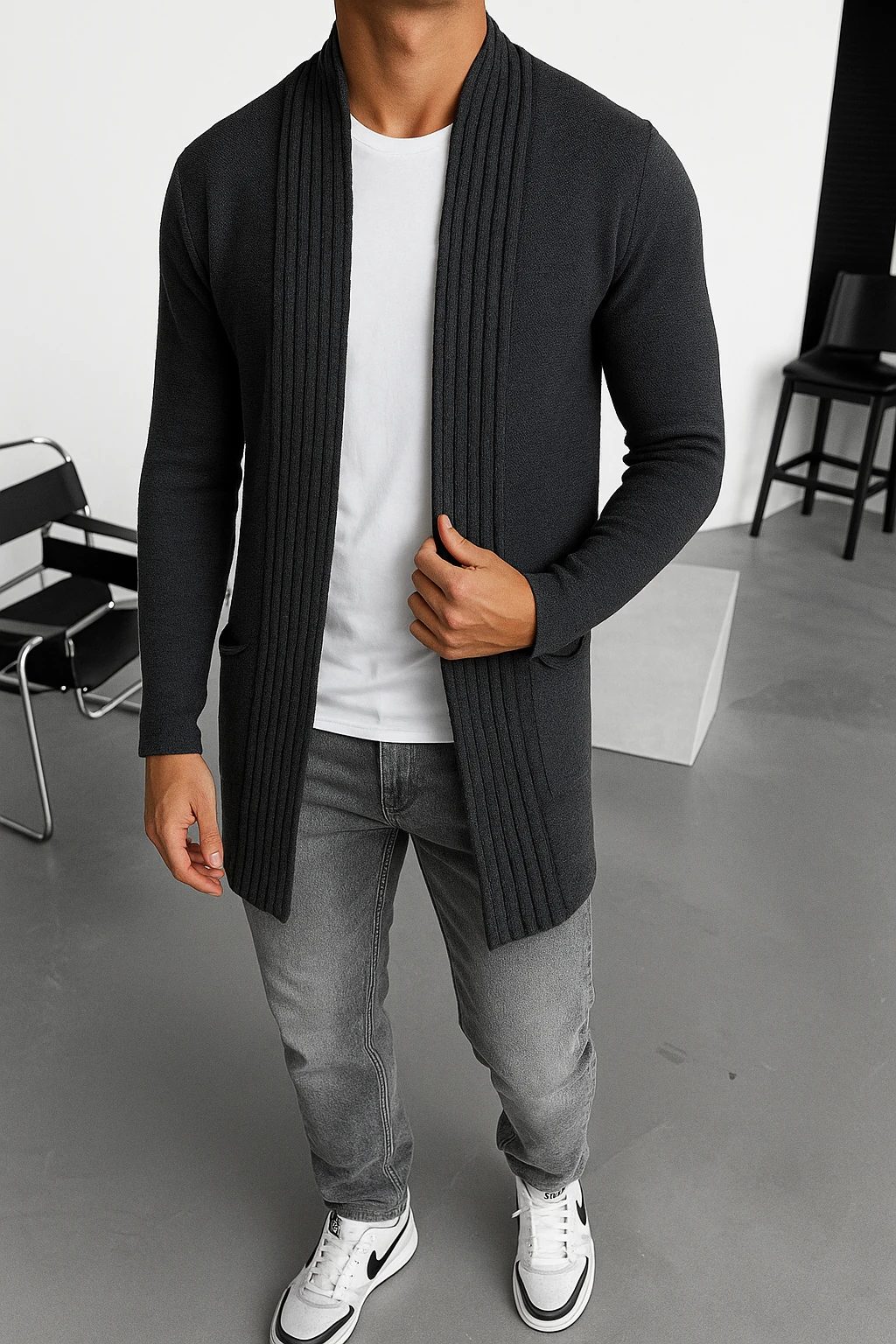 Regular Füme Triko Hırka