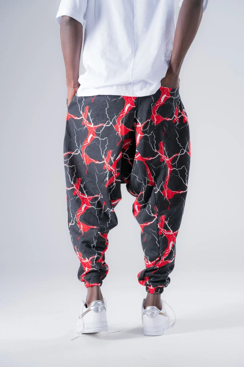 Beli Lastikli Desenli Şalvar