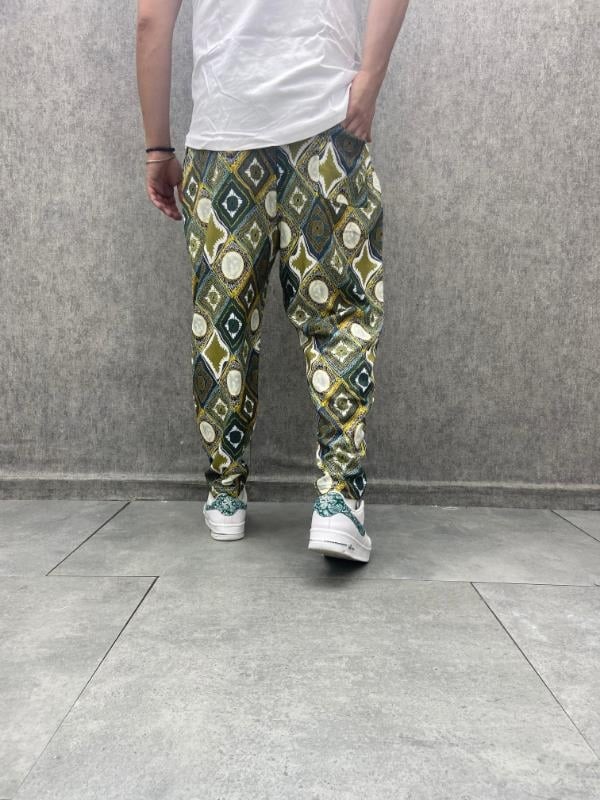 Beli Lastikli Bohem Baggy Desenli Pantolon