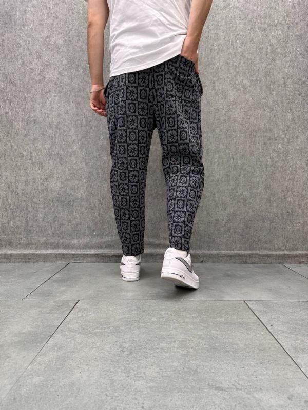 Beli Lastikli Bohem Baggy Desenli Pantolon