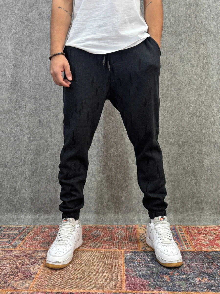 Beli Lastikli  Desenli Jogger