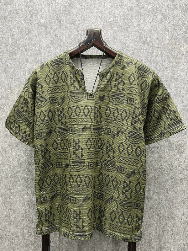 Oversize Bohem Desenli T-Shirt